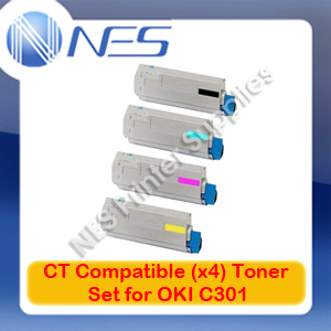 CT Compatible 44973548+44973547+44973546+44973545 (x4) Toner Set for OKI C301DN/C321DN/MC342/MC342dnw